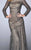 La Femme - 24919 Sequined Bateau Neck A-Line Dress In Gray