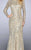 La Femme - 24919 Sequined Bateau Neck A-Line Dress In Gold