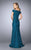 La Femme - 24928 Off-Shoulder Lace Evening Gown In Blue
