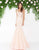 Mac Duggal - 79158D Bejeweled V-neck Trumpet Dress In Pink