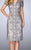 La Femme - V-neck Lace Applique Cocktail Dress 24931 in Pink and Gray