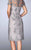 La Femme - 24931 Short Sleeved Lace Applique Cocktail Dress In Pink and Gray
