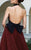 MNM Couture - Shirred Halter Neck Ballgown N0124 in Black and Red