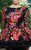 MNM Couture - Floral Bateau Neck Sheath Dress N0125A in Black and Pink