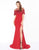 Mac Duggal - 79168R Beaded and Fringe Accented Trumpet Dress In Red