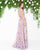 Mac Duggal - 79173D Cap Sleeve Floral Print Lace Gown In Purple