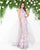Mac Duggal - 79174D High Neck Beaded Floral Applique Gown In Purple
