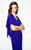 Daymor Couture - Winged Sleeve V-Neck Dress 552 in Blue