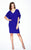 Daymor Couture - Winged Sleeve V-Neck Dress 552 in Blue