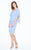 Daymor Couture - Winged Sleeve V-Neck Dress 552 in Blue