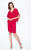 Daymor Couture - Winged Sleeve V-Neck Dress 552 in Red