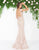 Mac Duggal - 79182D Bead and Lace Embellished Sheath Dress In Pink