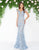 Mac Duggal - 79182D Bead and Lace Embellished Sheath Dress In Blue