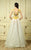 Beside Couture - BC1303 Illusion Panel High Low Gown in White and Yellow