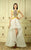 Beside Couture - BC1303 Illusion Panel High Low Gown in White and Yellow