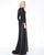 Cassandra Stone - 79186A Rhinestone Accented Deep V-neck Jersey Dress In Black and Gold