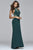 7919 Long halter t-back with nude tulle illusion insets