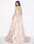 Mac Duggal - 79195D Off-Shoulder Metallic A-Line Evening Gown in Pink and Multi-Color