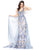 Mac Duggal - 79197D Embroidered V-neck Sheath/A-line Dress in Blue and Multi-Color