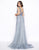 Mac Duggal - 79197D Embroidered V-neck Sheath/A-line Dress in Blue and Multi-Color
