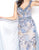 Mac Duggal - 79197D Embroidered V-neck Sheath/A-line Dress in Blue and Multi-Color