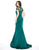 Mac Duggal - 79201D Beaded Jewel Neck Trumpet Dress With Train in Green