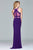 7921 Long halter dress with illusion insets