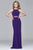7921 Long halter dress with illusion insets