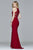 7921 Long halter dress with illusion insets