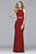 7921 Long halter dress with illusion insets