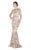 Mac Duggal Couture - 79222D Floral Embroidered Long Sleeve Dress In Nude and Multi-Color
