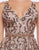 Mac Duggal Prom - 79233M Metallic Sequined Plunging A-Line Gown In Neutral