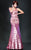 MNM Couture - 7926 Beaded Illusion High Trumpet Dress  in Pink