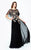 Daymor Couture - Floral Embroidered A-line Gown 568 in Black and Gold