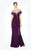 Daymor Couture - Sheer Embellished Neck Long Gown with Slit 575 in Purple