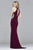 7931 Long jersey fit and flare with beaded panels