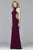 7931 Long jersey fit and flare with beaded panels