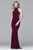 7931 Long jersey fit and flare with beaded panels