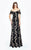 Daymor Couture - Gilded Lacy Rosette Evening Gown  578 in Black and Gold