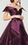 MNM Couture - 2371 Off-Shoulder Paneled Evening Gown  in Purple