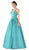 Poly USA - 7932 Plunging V-Neck Beaded Waist Ballgown