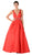 Poly USA - 7932 Plunging V-Neck Beaded Waist Ballgown