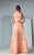 3160 Ribbon Accented Lace High Low Gown