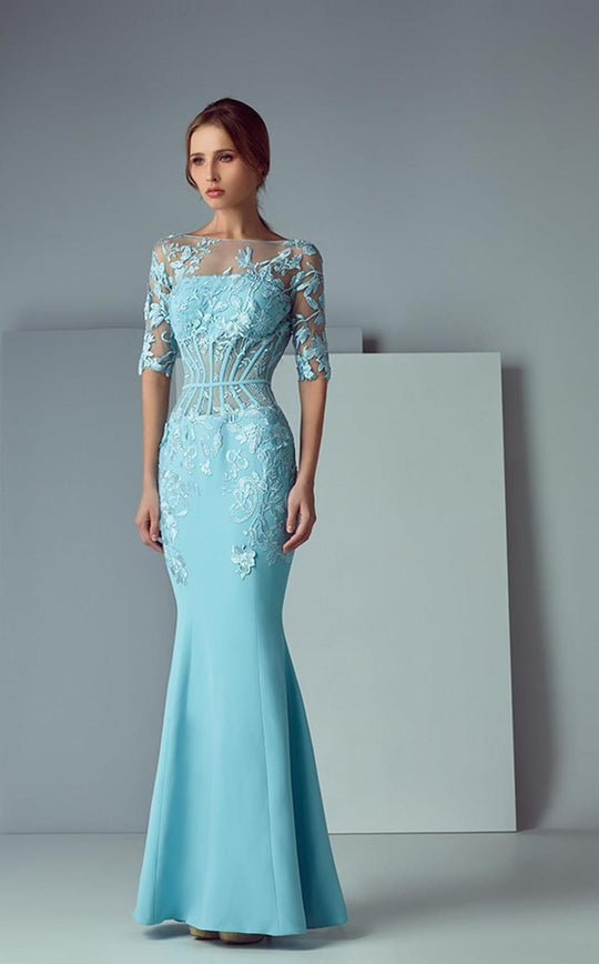 3171 Corset Illusion Adorned Gown