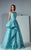 3173 Asymmetrical Ruffled A-Line Gown