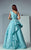 3173 Asymmetrical Ruffled A-Line Gown