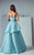 3175 Asymmetrical Peplum Ornate Gown