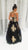 Dave & Johnny - A7936 Applique Halter Ballgown With Lace Up Back In Black and Gold