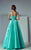 3179 Cap Sleeve Embroidered Illusion Gown