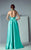 3180 Jeweled Halter Overskirt Gown